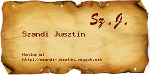 Szandi Jusztin névjegykártya